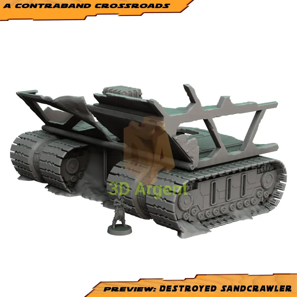 Star Wars Legion Sandcrawler Wreck Terrain | 3D Printed Destroyed Scenery