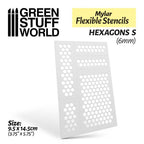 Green Stuff World - Mylar Flexible Stencils HEXAGONS Small (6mm)