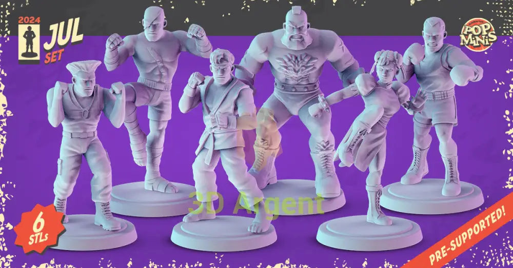 Street Fighter Miniatures – Ryu Chun-Li Guile Sagat Zangief Balrog 32 mm Resin Figures