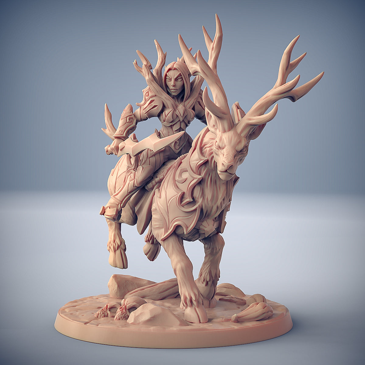 Sylvan Stag Rider Miniatures | Sylvan Knights | Fantasy D&D Miniature | Artisan Guild