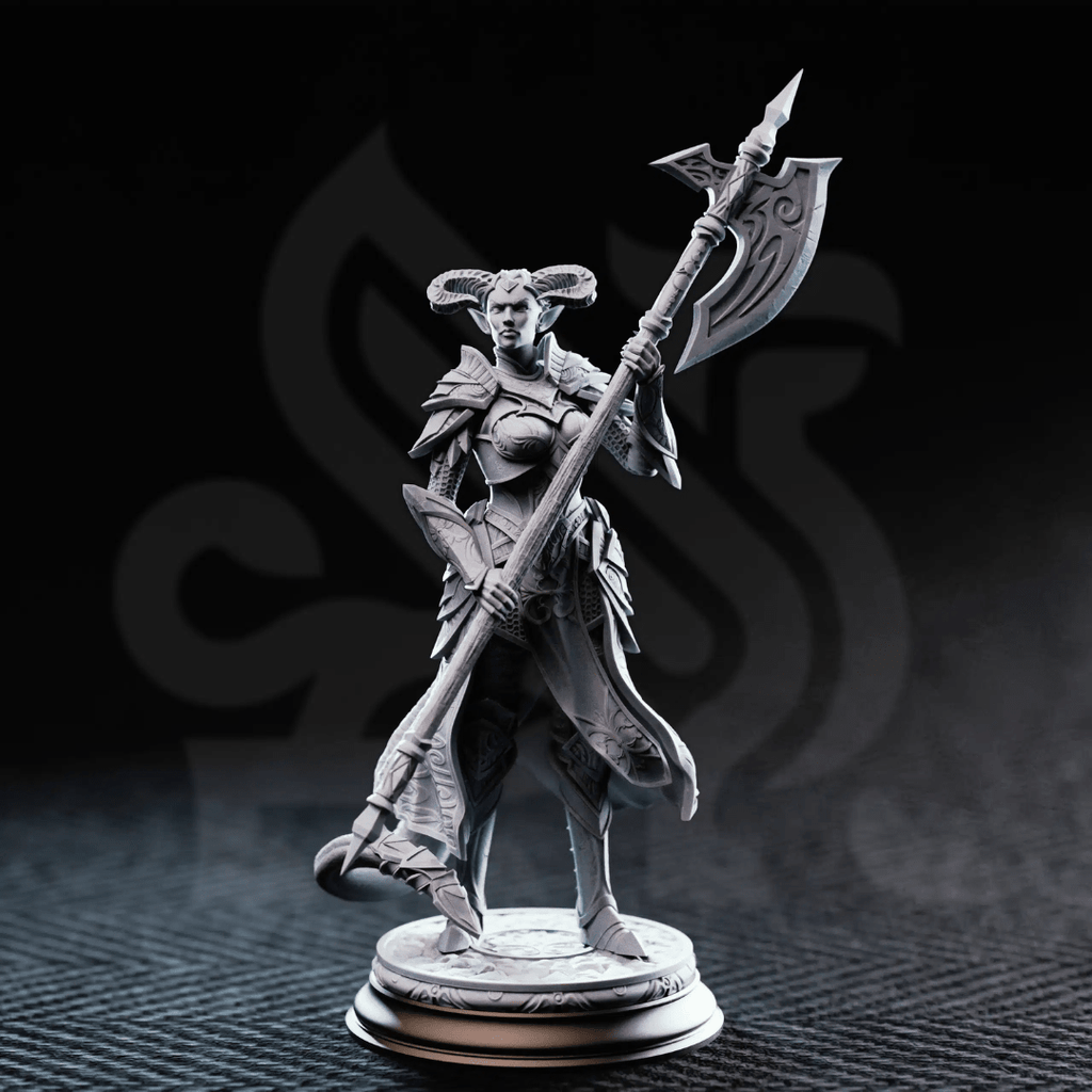 The Matriarch Tiefling Noblewoman - 3D Printed Fighter Character Miniature