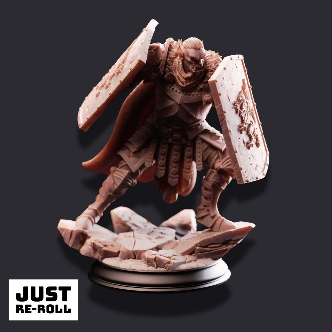 Trenon the Remade – Golden Griffin Vanguard - 3D Fighter Miniature