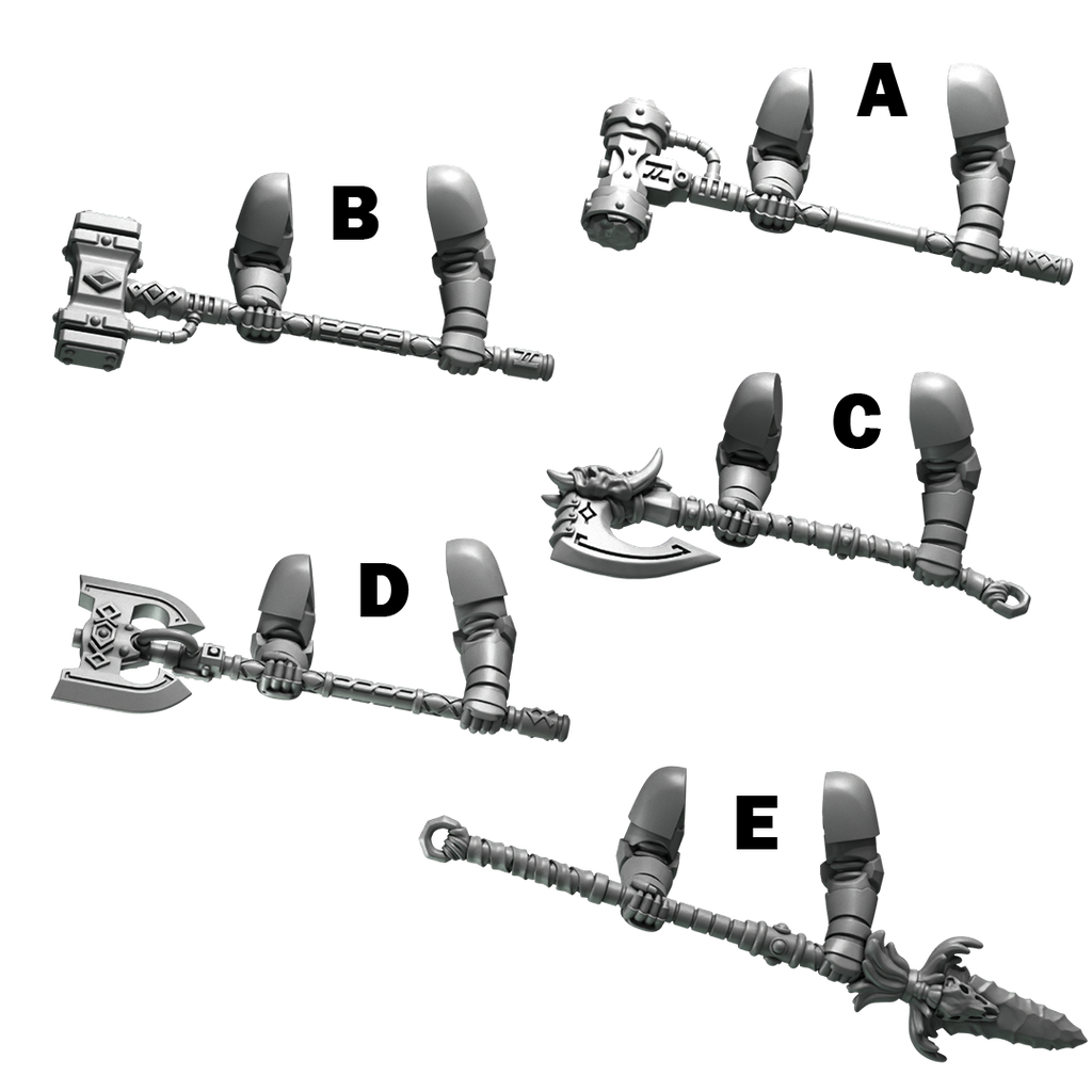 Two Hand Weapons Primal Hounds Conversion Bits For 28mm 32mm Sci-fi Space Knights