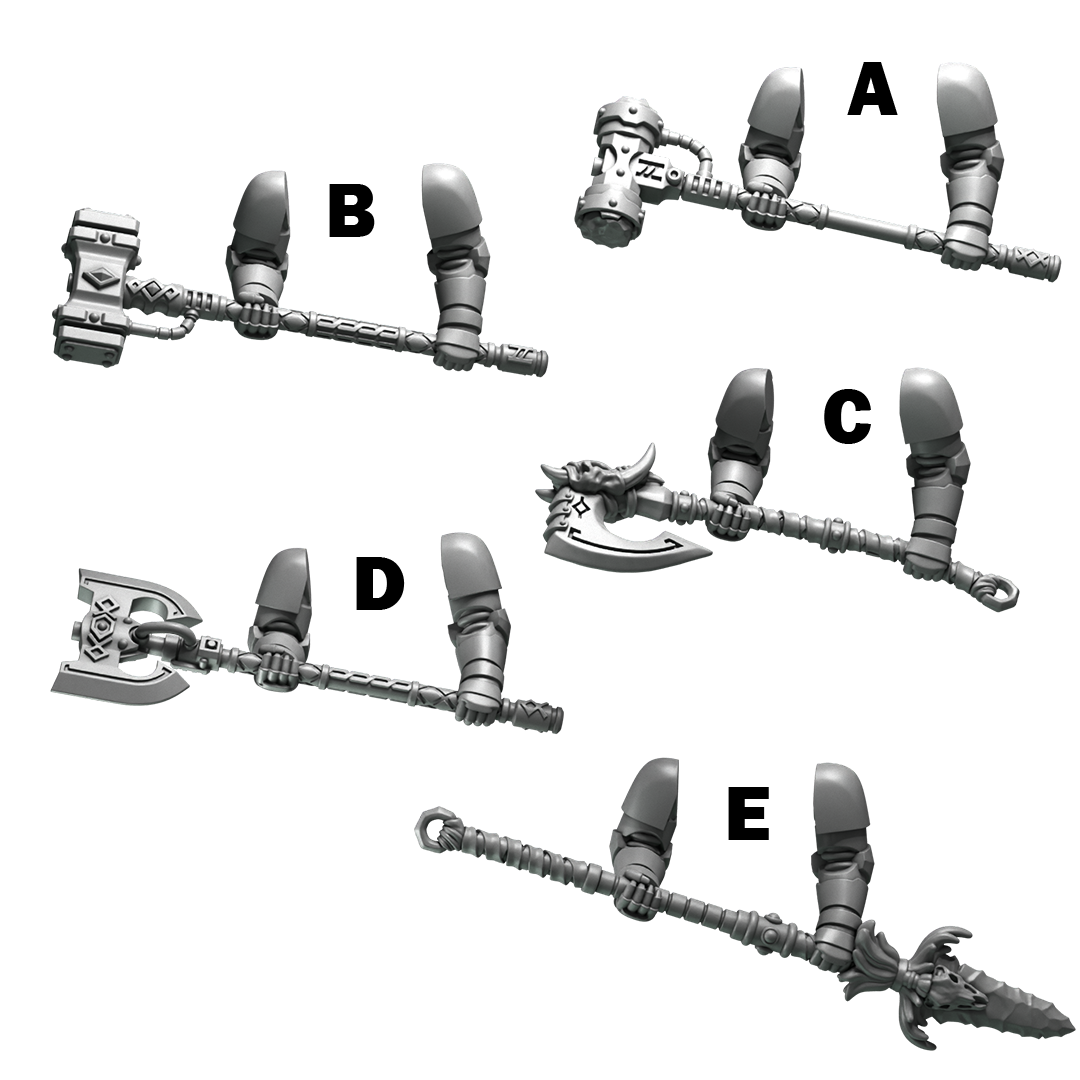 Two Hand Weapons Primal Hounds Conversion Bits For 28mm 32mm Sci-fi Space Knights