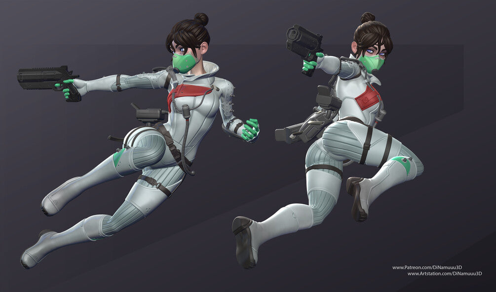 Ghost Legend | Pin-Up Statue Fan Art Miniature Unpainted | Dinamuu3D