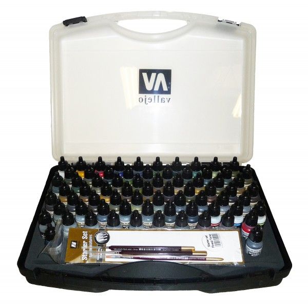 Vallejo Model Air Basic Range Box Set (72 colours + 3 brushes + carry case)
