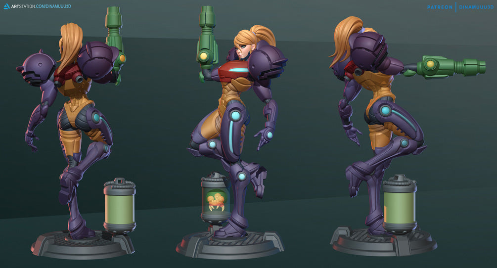 Bounty Hunter | Pin-Up Statue Fan Art Miniature Unpainted | Dinamuu3D