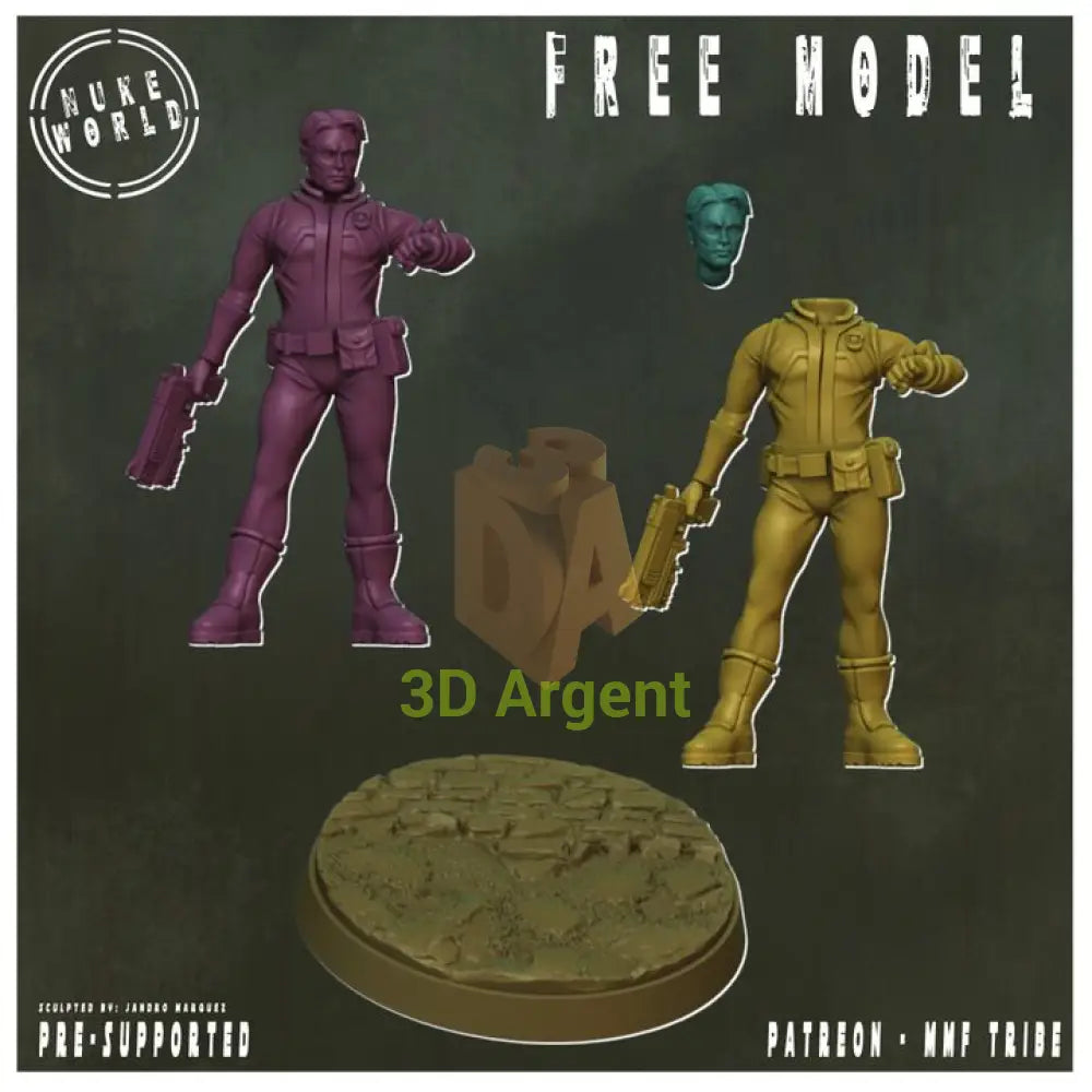 Wasteland Tourist Nuke world - tabletop wasteland Post-Apocalyptic sci-fi Miniature 3d printed resin